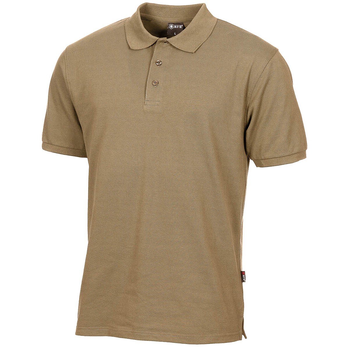 Outdoor Poloshirt coyote tan mit Knopfleiste