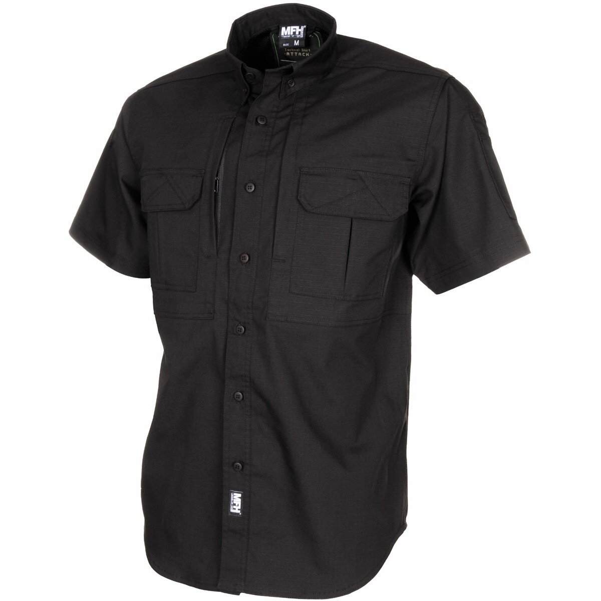 Chemise Outdoor, manches courtes, noir, Téflon,...