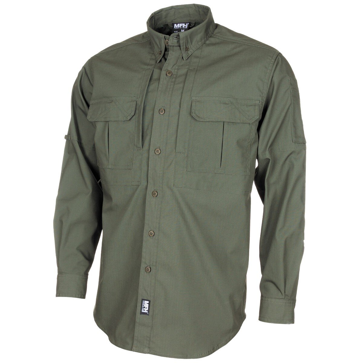 chemise Outdoor, manches longues, kaki, Teflon, Rip Stop