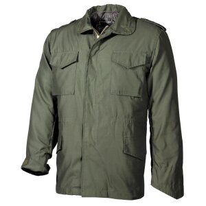 US Field Jacket M65, OD green, with detach. quilted lining