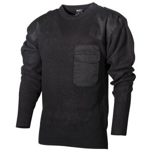 Bundeswehr Pullover, mit Brusttasche,  schwarz