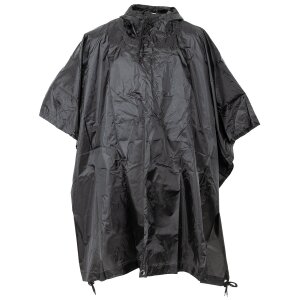 Poncho de pluie, Rip Stop, noir, env. 144 x 223 cm