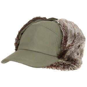 Winter Cap, "Trapper", OD green