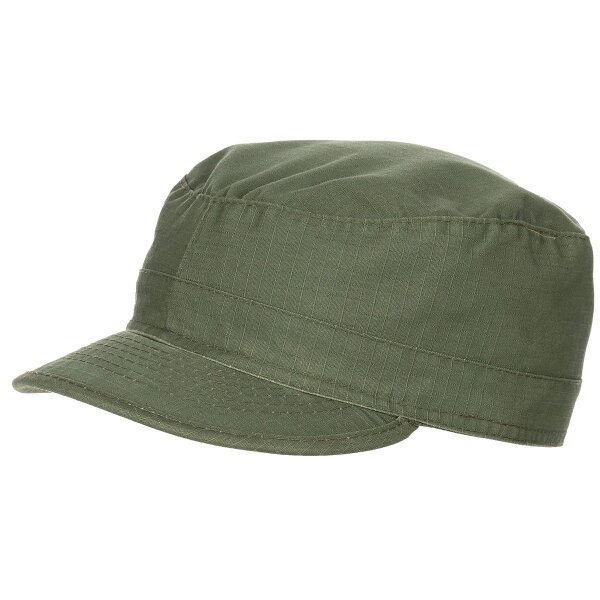 US BDU Field Cap, Rip Stop, OD green-stonewashed