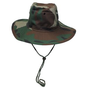 Bush Hat, woodland, chin strap, foldable brim