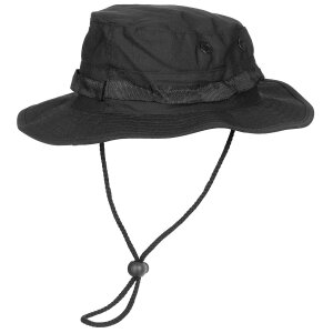 US GI Bush Hat, chin strap, GI Boonie, Rip Stop, black