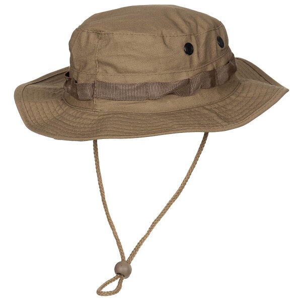 US GI Bush Hat, chin strap, GI Boonie, Rip Stop, coyote tan