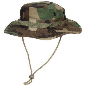 US GI Bush Hat, chin strap, GI Boonie, Rip Stop, woodland