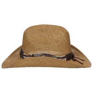 Straw Hat, "Georgia", with hat band, brown