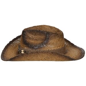 Straw Hat,"Tennessee", with hat band, brown-black