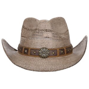 Straw Hat, "Colorado", with hat band, brown