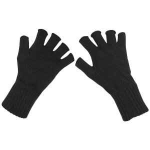 Knitted Gloves, black, fingerless