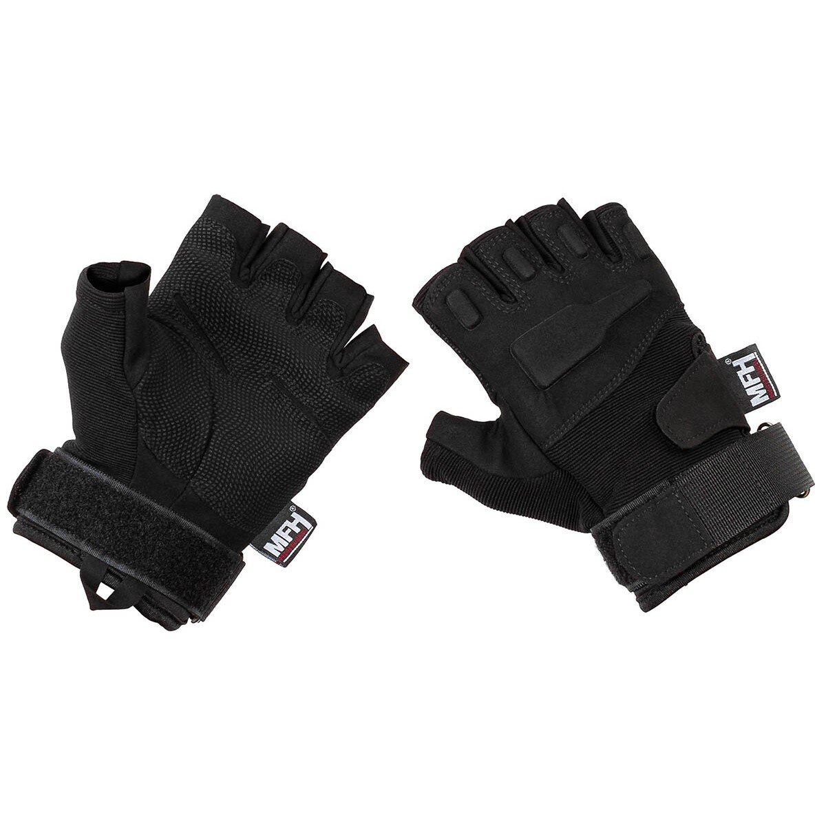 Gants Tactical, "Pro", sans doigts, noir