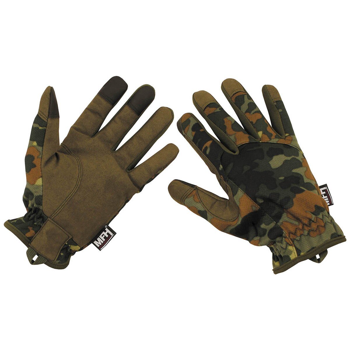 Outdoor Fingerhandschuhe, flecktarn, Lightweight