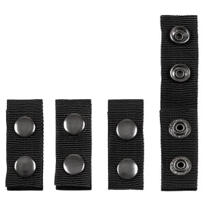Belt Holders, Nylon, 4 pieces, black, with 2 press buttons