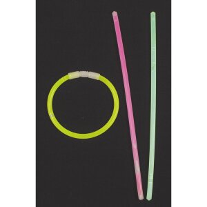 Glow Stick, necklace, thin, var. colours, 65 sticks/roll