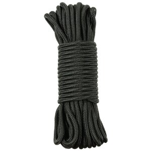 Rope, black, 5 mm, 15 meters