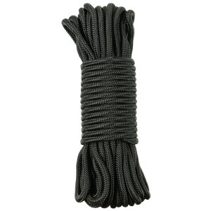 Rope, black, 7 mm, 15 meters