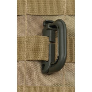 Karabiner, Plastik, "MOLLE", oliv, 2er Pack