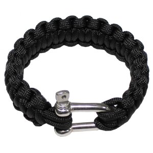 Bracelet Paracord noir, largeur environ 2,3 cm