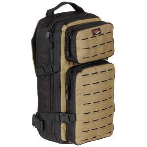 Backpack, "Assault-Travel", Laser, black-coyote tan