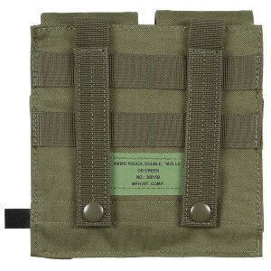 Ammo Pouch, double, "MOLLE", OD green
