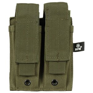 Ammo Pouch, double, small, "MOLLE", OD green