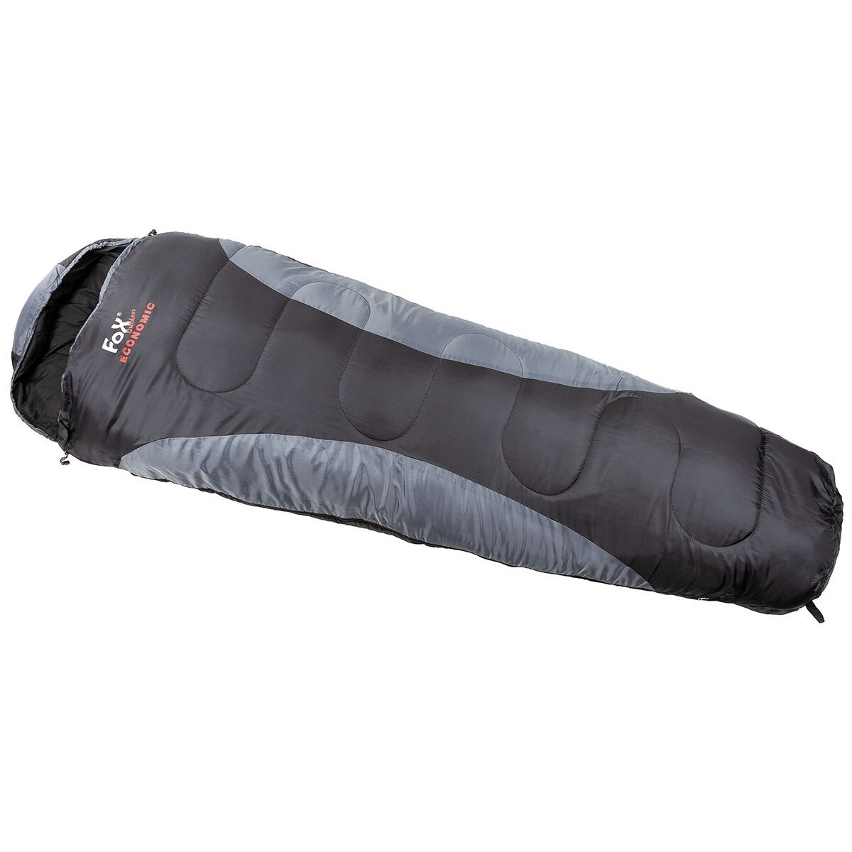 Mummy Sleeping Bag, "Economic", black-grey