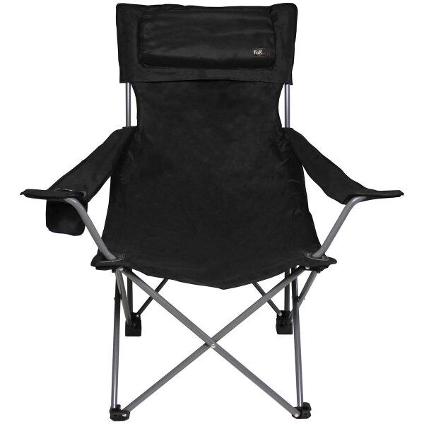 Folding Chair, "Deluxe", black, back- and armrest