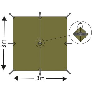 Tarpaulin, "Tarp Extreme", M 95 CZ camo, ca. 300 x 300 cm