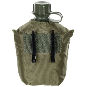 US Plastic Canteen, 1l,  cover, OD green, BPA free