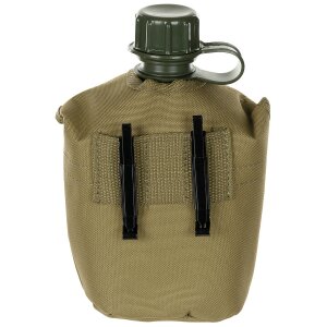 US gourde en plastique, 1 l, housse, coyote tan, sans BPA