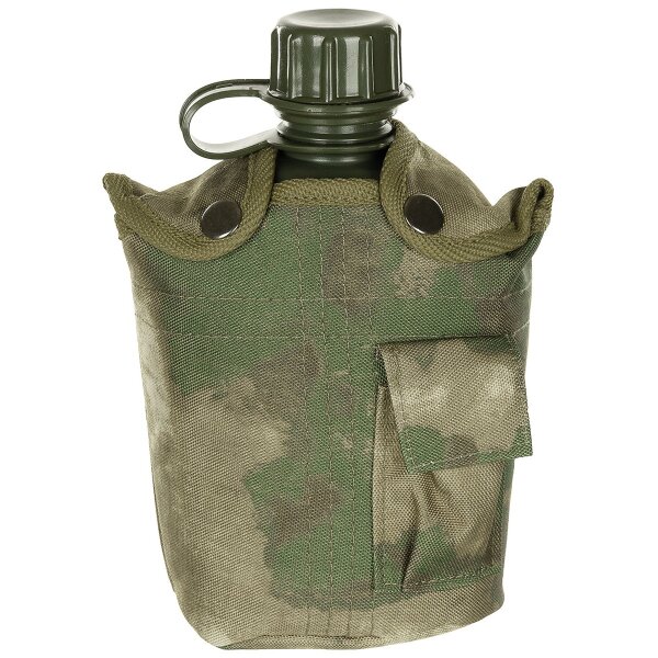 US Plastic Canteen, 1 l, cover, HDT-camo FG, BPA free