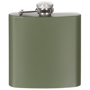 Hip Flask, Stainless Steel, OD green, 6 OZ, 170 ml