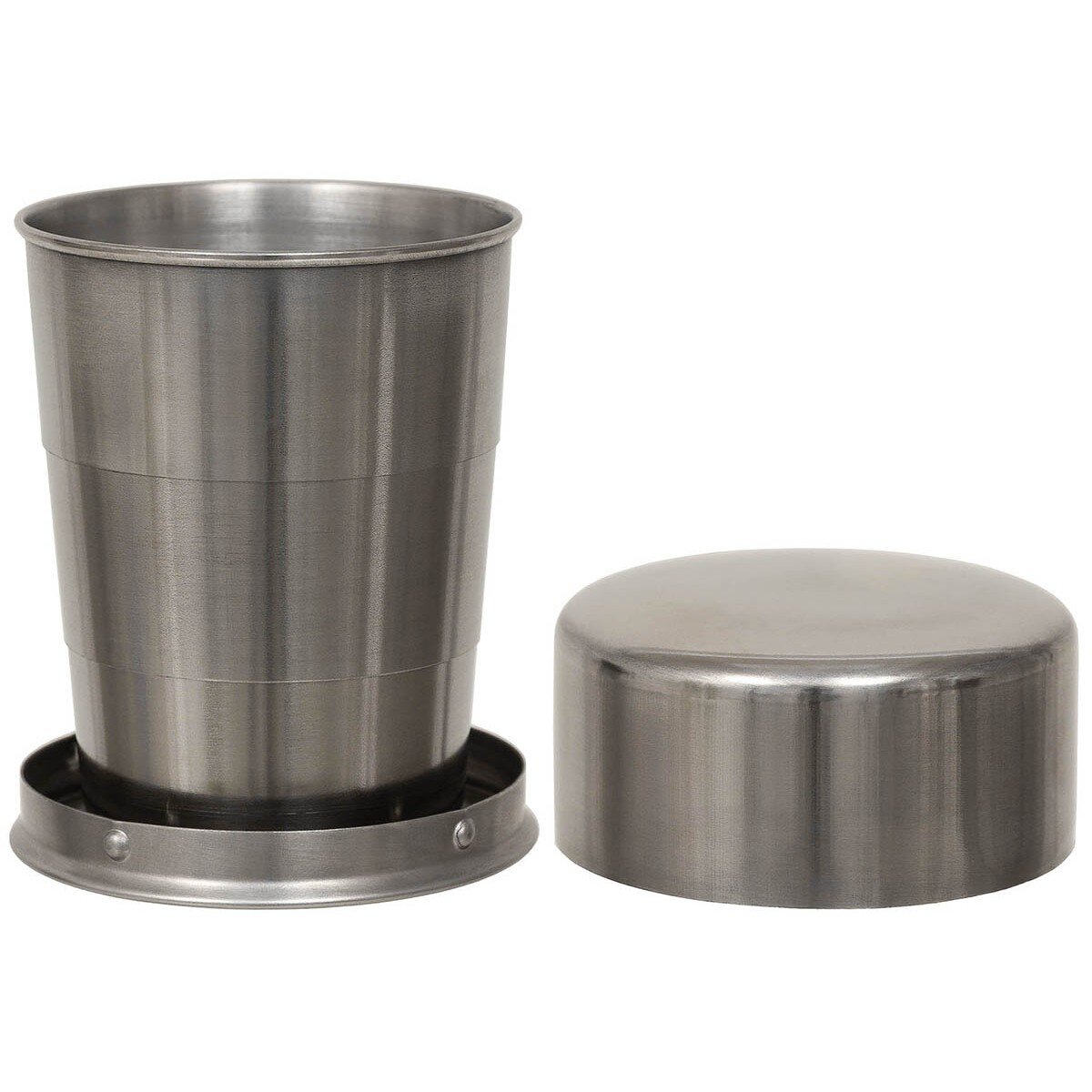 Tazza da campeggio, telescopica, acciaio inox, 15 cl