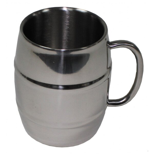 Mug, "Barrel", Stainless Steel, 450 ml, double-walled