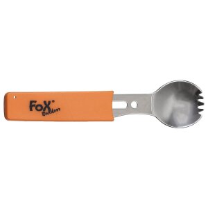 Multifunctional Spork, Stainless Steel, orange handle