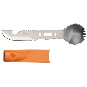 Multifunctional Spork, Stainless Steel, orange handle