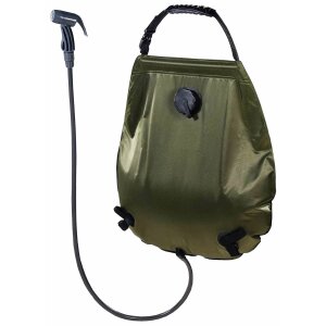Solar Shower, "Deluxe", 20 l, OD green, with transport bag