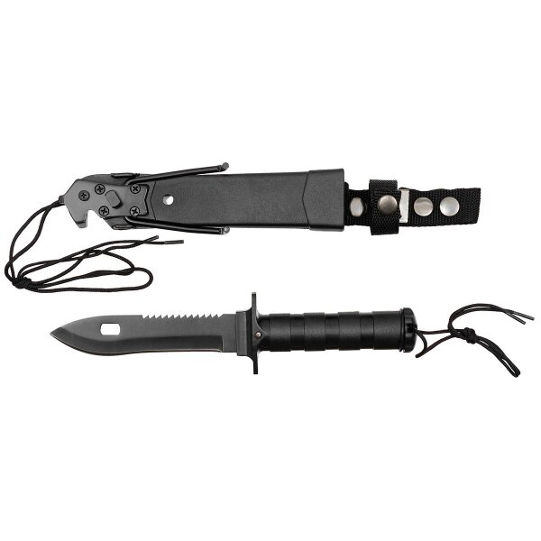 Survival Knife, "Pathfinder", black, plastic handle