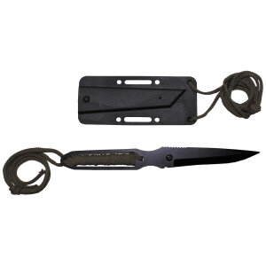 Knife, "Action II", black, wrapped handle, sheath