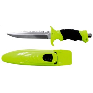 Diving Knife, "Profi", neon-yellow/black, sheath
