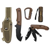 Knife Set, coyote tan, plastic handle, sheath