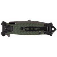 Jack Knife, "Snake", one-handed, OD green, metal handle