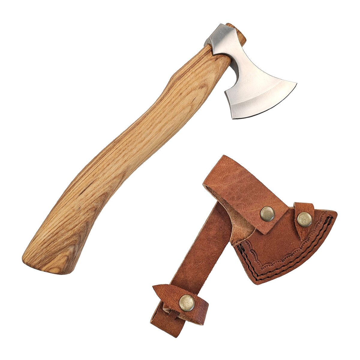 early medieval throwing axe replica with scabbard