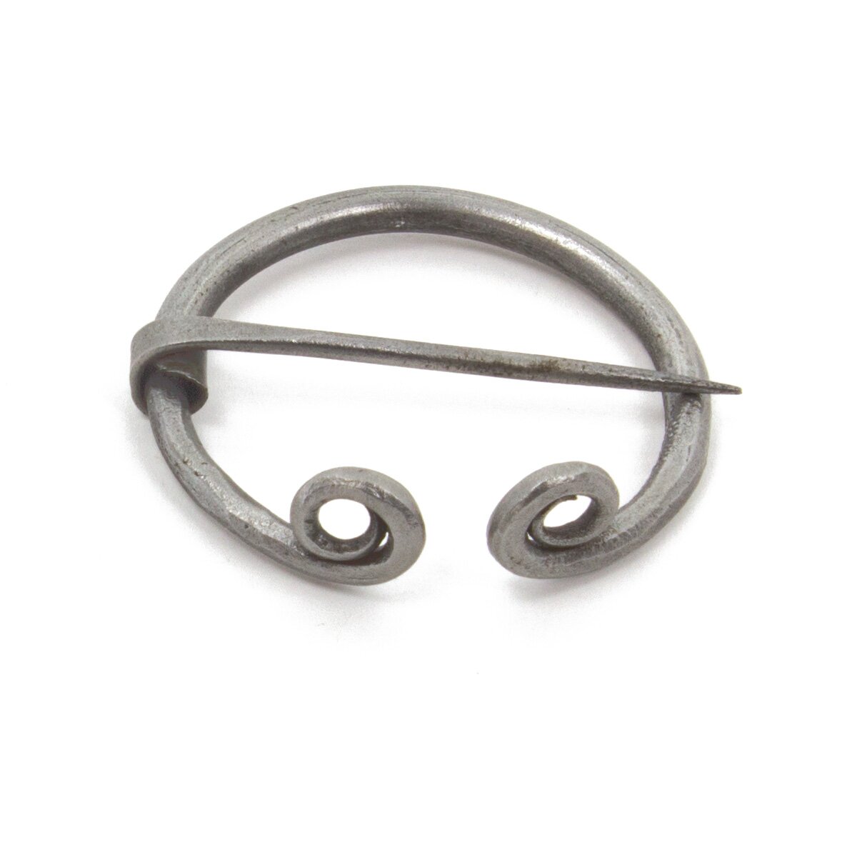 medieval iron fibula polished diameter 5.5cm