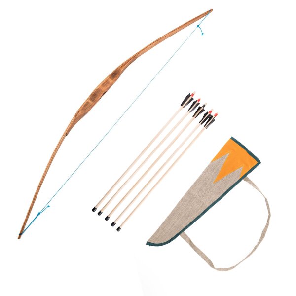 Bow set 95cm bow with aiming aid, 5 arrows and quiver