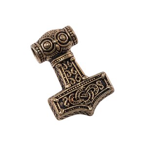 Amulette viking bronze, marteau de Thor Mj&ouml;lnir