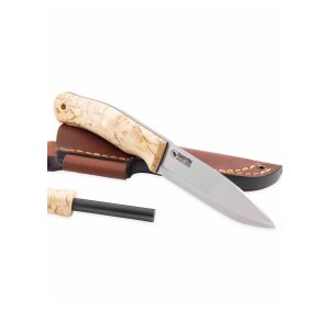 Swedish Forest knife No.10, burl birch + fire steel