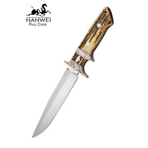 Ranger Bowie Knife with Drop Point Blade and Deer Horn...
